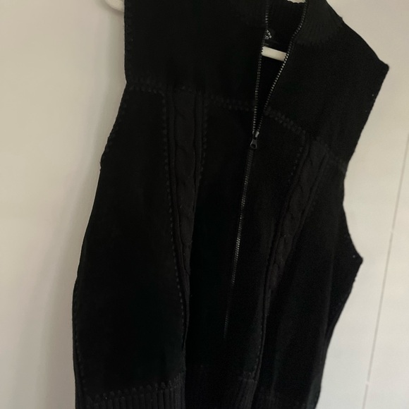 Designers Studio Originals Black Suede Leather Patchwork Vest Size 2X - Picture 7 of 15